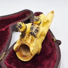 VICTORIAN CARVED PUG DOGS