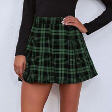 Skirt Ladies High Waist Check A Line Short Skirts Womens Sexy Pleated Plaid Mini