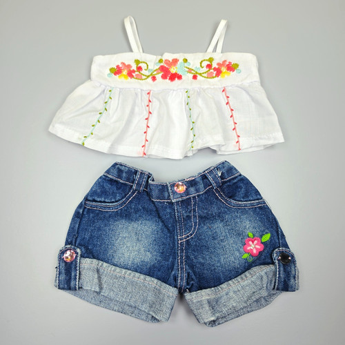 Build bear white embroidered - a,