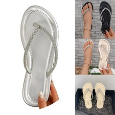 Womens Flat Diamante Flip Flop