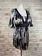 Next Shiny Satin Longline Secretary Blouse Sissy Mistress Sz 14 42” Bust TV CD