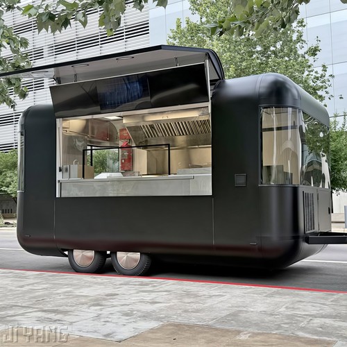 Black rounded food trailer - rounded,