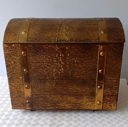 Metal trunk with - trunk, brass