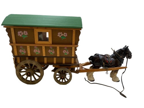 Porcelain shire horse - horse, pulling