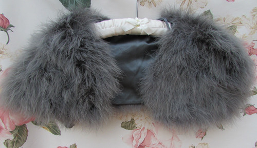 Grey soft feather fur - grey,