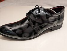 Hitmars Mens Shoes Formal Wedding Office Pointed Faux Leather Lace Up Pattern