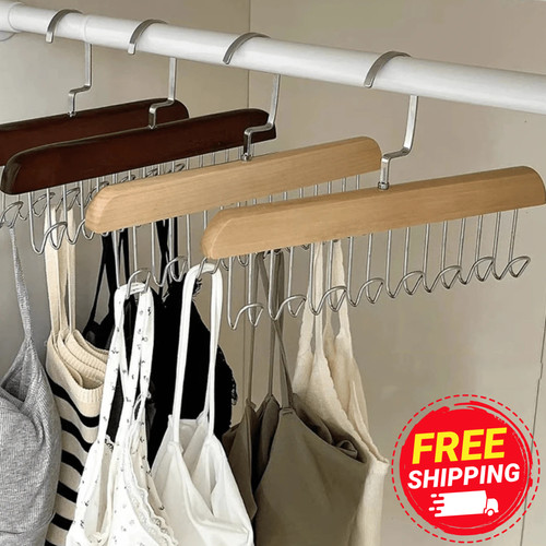 Hooks wooden wardrobe hanger - hooks,