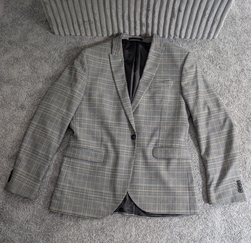 Topman grey brown check suit - topman,