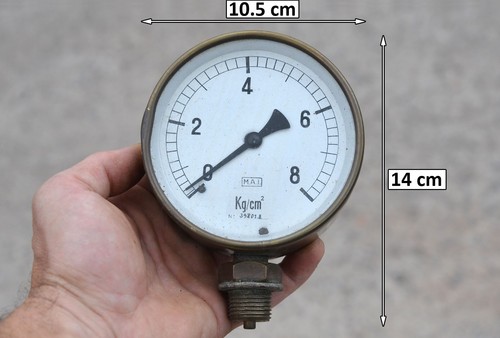 Vintage brass pressure - brass,