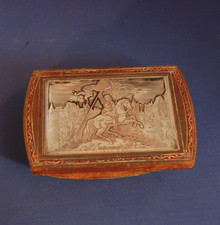 An antique silver plate and leather Joan of Arc desktop rocker blotter, 19th C