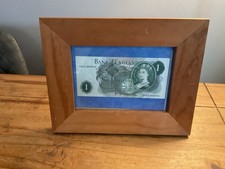 Genuine Old British One Pound Note Framed