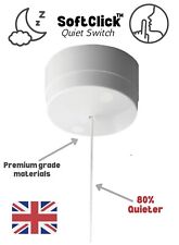 QUIET SOFT CLICK Pull Cord Switch For Toilet Bathroom Ceiling Light 80%+ Quieter