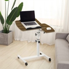 Ergonomic Mobile Table Tilting Laptop Desk Sofa Over Bed Side Nightstand Wheels