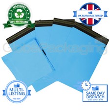STRONG BABY BLUE MAILING POSTAL PLASTIC POLY BAGS MAILERS *ALL SIZES/QTY'S*
