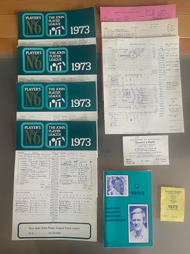 1973 sussex cricket scorecards - 1973,