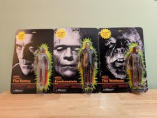 NECA Universal Monsters Retro Figures x3 Mummy Wolf Man Frankenstein Monster New