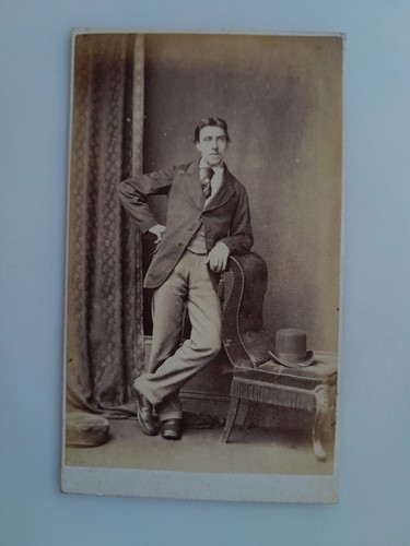 Cdv handsome young man chair - cdv:,