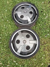 Renault R15TS R17TL 14" 3 stud steel wheels & trims Rare used classic parts