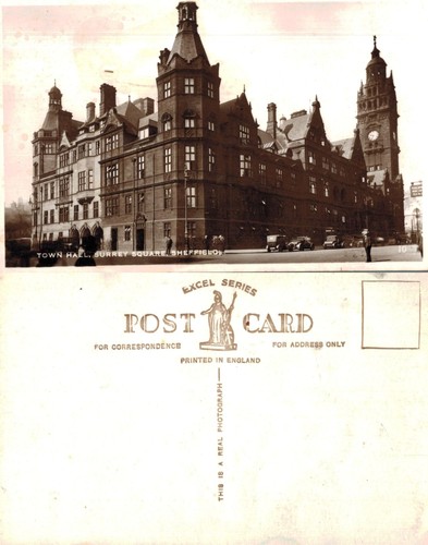 Vintage postcard town - vintage,