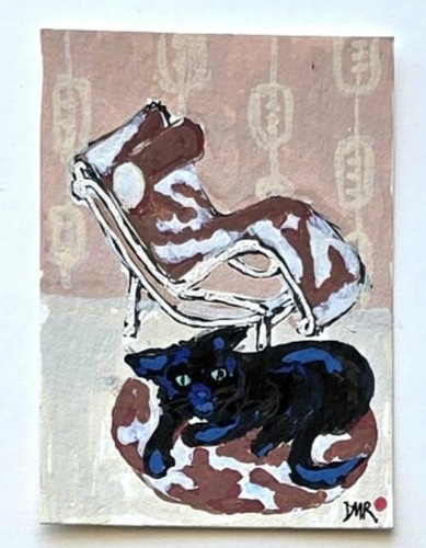 Original aceo cat miniature - ,