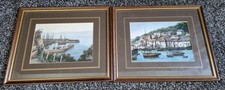 2 Kevin Platt Cornwall Prints Framed Polpero And St. Agnes Cornwall seaside 99p