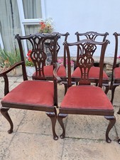 STAMPED W R SIMKINS 8 Chippendale D Chairs 6+2 Carvers-Restored &French Polished