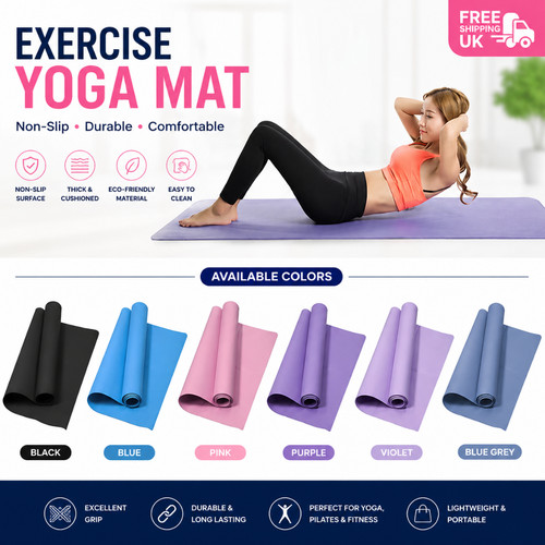 Yoga mat 4mm thick exercise - yoga,