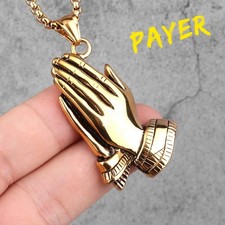 Men praying hands pendant - men,