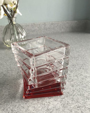 Vintage German Rosenthal Red Turnus Crystal Glass Vase/ Candle holder/ Votive