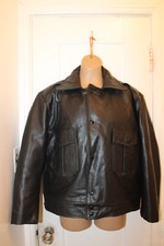 TAYLOR'S LEATHERWARE Motorcycle Police Jacket Black USA 44 EUC Vintage