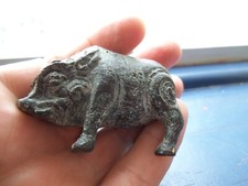 Vintage bronze statue of a pig