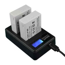 2 LP-E8 Battery + LCD Dual USB