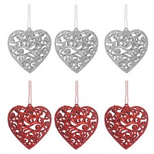 Christmas Glitter Hearts 70mm