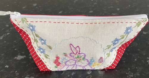 Handmade makeup bag recycled - handmade,