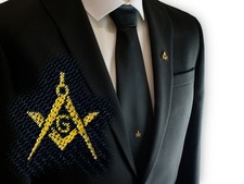 Freemasons Masonic Black Woven