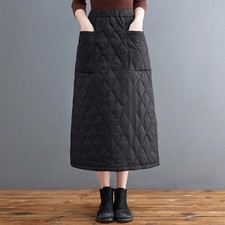 Women Quilted Check Skirt