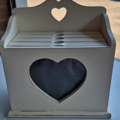 White wooden heart - white,