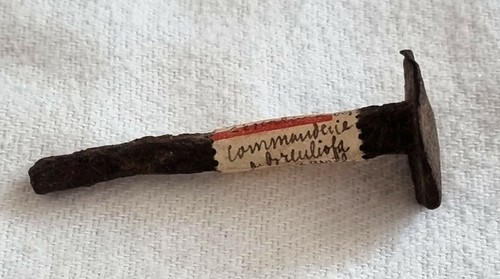 Ancient wrought iron nail - iron,