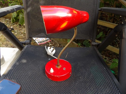 Gooseneck red vintage desk - red,