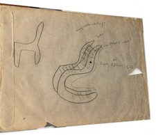 Harry Bertoia Drawing Of A Prototype Wood Chair