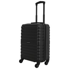 Large 4-Wheel Hard Suitcase Black Featherstone Travel Bag Used