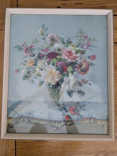 Vintage retro floral painting - retro,