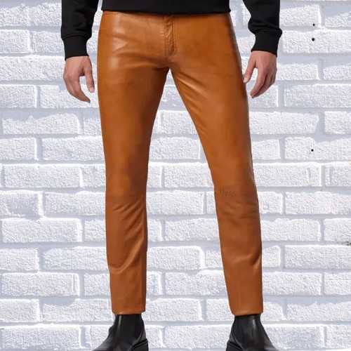 Men authentic tan lambskin - tan,