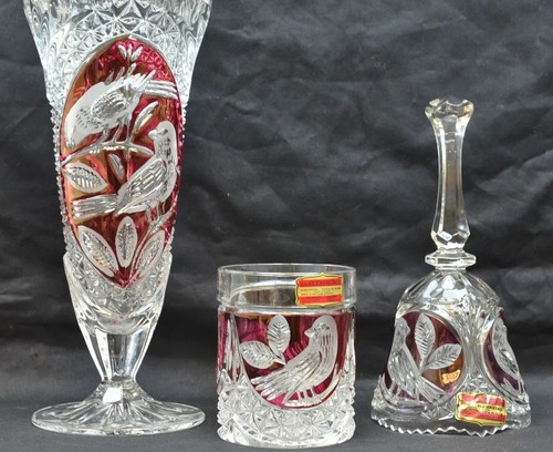 West german lead crystal trio - lead,