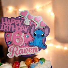 Stitch cake topper glitter /
