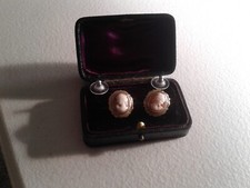 Victorian 9ct gold cameo earrings. Large size. Plastic back butterflys.Used.
