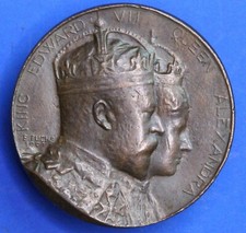 1901 Edward VII Queen Alexandra Coronation Medal, by Emil Fuchs, 38mm**  [28698]