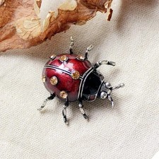 Enamel Rhinestone Ladybug