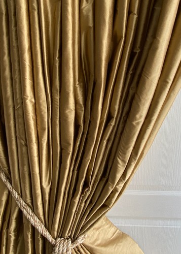 Silk interlined curtains - silk, 77"w