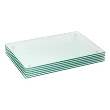 6x Rectangle Glass Placemats